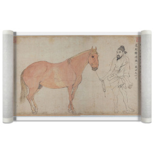 北宋李公麟五马图名家国画真迹微喷复制骏马画客厅卧室装饰画临摹