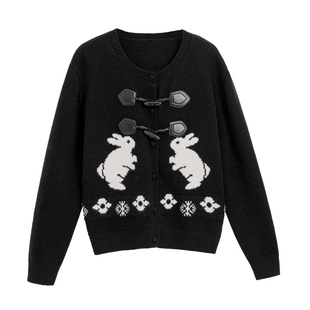 大码春装女款2026新款遮肚显瘦复古开衫毛衣胖mm慵懒高级感上衣