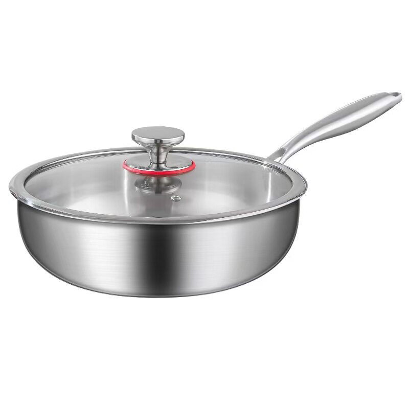 食品级304不锈钢无涂层炒锅汤锅