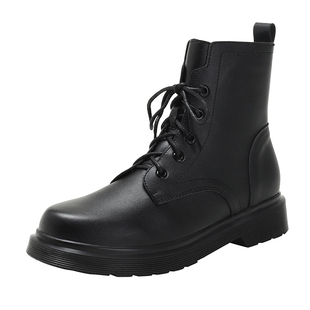 真皮马丁靴女2025新款秋冬加绒棉鞋爆款瘦瘦靴拉链绑带短靴雪地靴