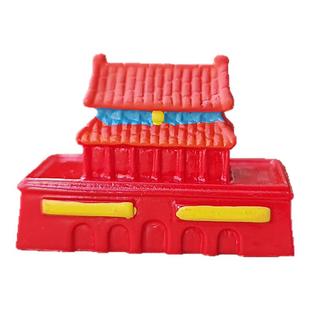 天安门长城埃菲尔塔鸟巢水立方地标性建筑模型微景观树脂迷你摆件