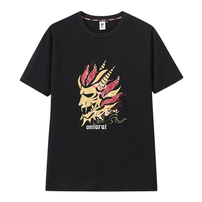 ONIARAI/鬼洗25春夏新品经典羽化鬼头刺绣短袖T恤男式 B25U809