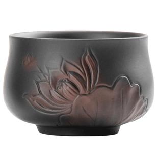 紫陶茶杯主人杯高端大号防烫纯手工单杯泡茶杯紫砂功夫茶具品茗杯