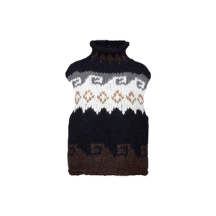 Bettychow 梅丁同款美利奴纯羊毛费尔岛花纹高级感高领马甲背心