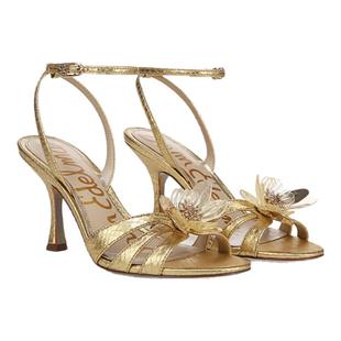 明星同款SAM EDELMAN山姆爱德曼花卉晚宴高跟凉鞋金色女JOANNA