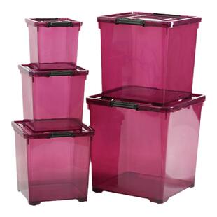 正方形透明收纳箱塑料整理箱子储物衣物玩具储藏防潮防尘箱家用