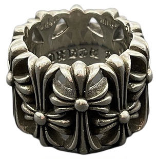 s925纯银克罗伈复古圆墓葬戒指男经典款墓碑个性霸气十字架指环女