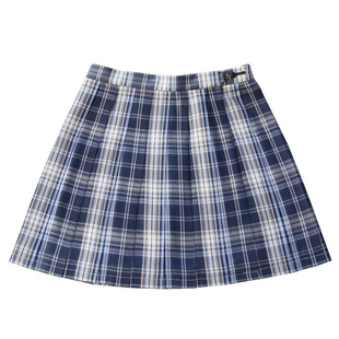【织野】黛女子高校生原创JK制服格裙正版半裙校供蓝格高腰百褶裙