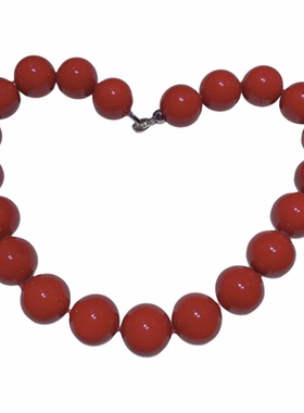 母贝仿珍珠20mm中国红项链