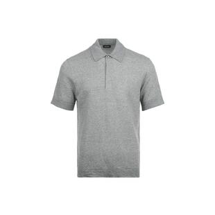 【自营】Zegna/杰尼亚男士25新品纯色翻领休闲针织短袖polo衫T恤