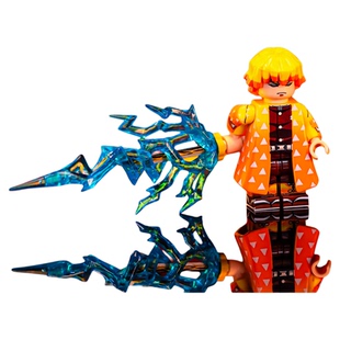 国潮玩具鬼灭之刃无限城善逸伊之助小人仔益智拼装玩具动漫周边