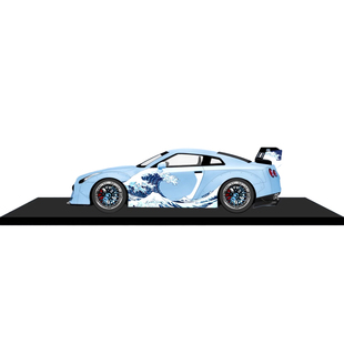 GDO TM 1:64 神奈川冲浪里 保时捷RWB 964 宽体改装 合金汽车模型