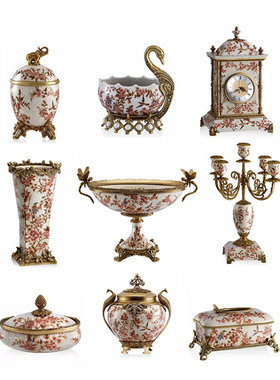 纯铜装饰欧式客厅美式法式瓷摆件