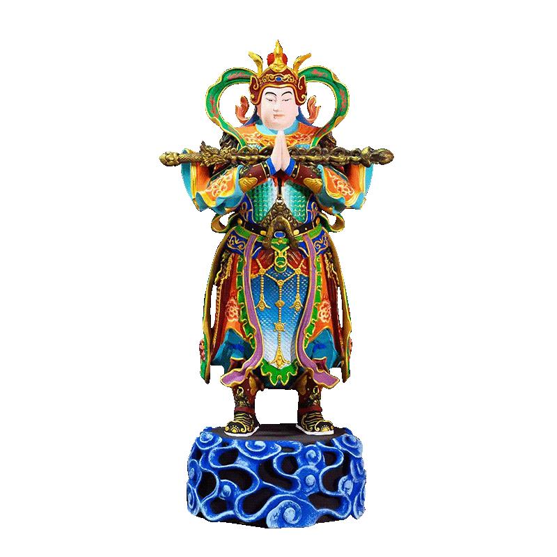 彩绘鎏金韦陀菩萨铜像摆件