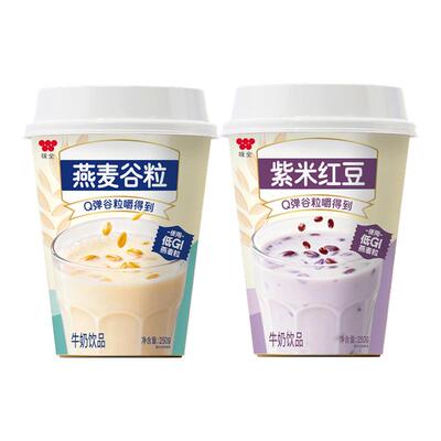 味全燕麦谷粒紫米红豆牛奶饮品 250g*6杯低温冷藏组合饮品