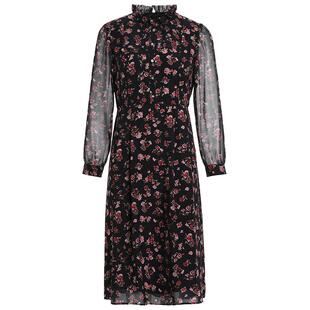 乔万尼连衣裙收腰百搭长裙商场同款长袖收腰碎花EI3E128501