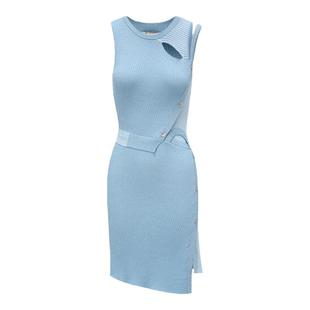 【FengChenWang】解构系列拼接无袖针织镂空连衣裙