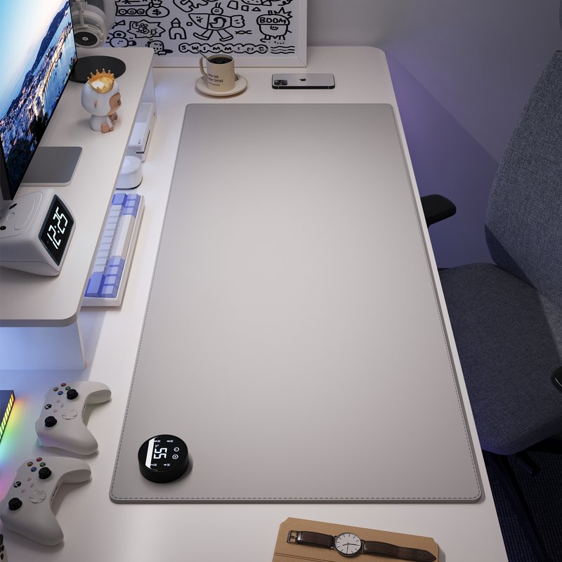 加热鼠标垫暖桌垫办公室左边开关电加热书桌垫轻奢高级桌面暖手垫