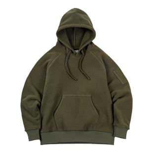 马登女装加厚摇粒绒连帽卫衣宽松设计感小众美式外套上衣女秋冬