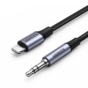 绿联aux音频线lightning转3.5mm mfi适用于苹果iPhone14/13/12/11/X/8/7手机连接耳机车载音响转接头输出转换