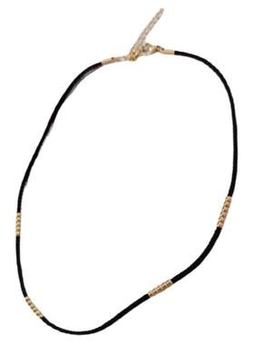 INS网红日韩钛钢珠珠黑色锁骨颈链转运珠钢球流苏吊坠项链女时尚