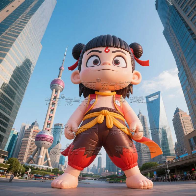 大型气模哪吒敖丙吉祥物人偶模玩偶定制模型充气卡通动物厂家气