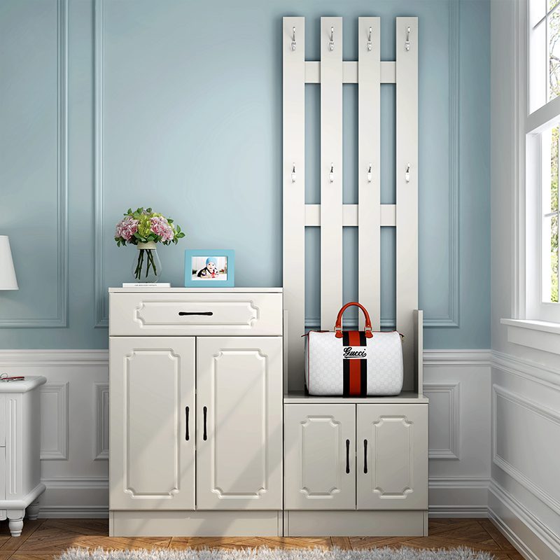 I1入户进门衣帽柜鞋柜挂衣架置物架落地多功能一体带门口衣帽客厅