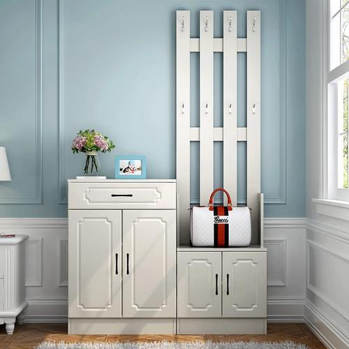 I1入户进门衣帽柜鞋柜挂衣架置物架落地多功能一体带门口衣帽客厅