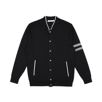 雷迪波尔撞色条纹针织毛衣外套