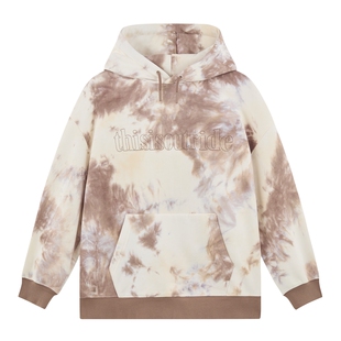 ei童装男童加绒连帽款卫衣2025冬装新款中大童抓绒保暖潮酷扎染