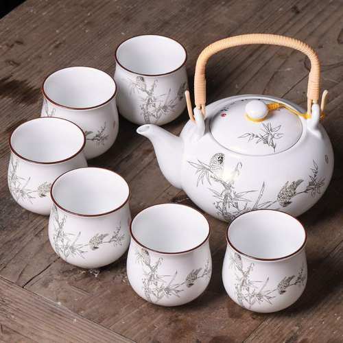 陶瓷提梁壶茶壶套装大风茶具防功夫烫中国中式茶杯大容量家用号