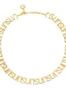 Sunshifen镀金字母项链配饰轻奢