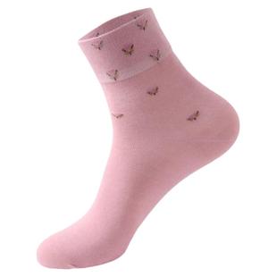 浪莎女袜纯棉中筒袜春秋冬加厚全棉袜子女中老年妈妈袜宽口松口袜