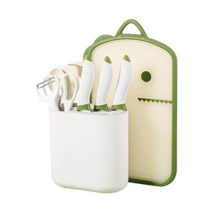 拜格婴儿辅食刀具套装宝宝专用切菜刀菜板二合一儿童家用全套工具