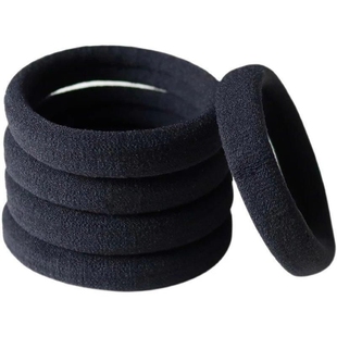 高弹力黑色简约头绳扎辫子绑头发不勒头发黑色高延展性优质头绳