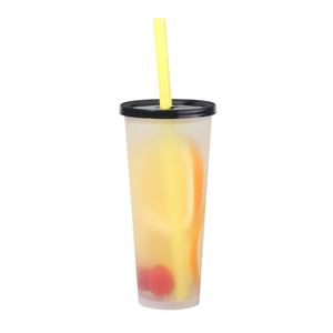 透明磨砂外卖防漏水果茶奶茶杯