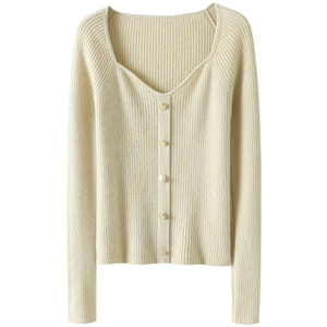 启超凸显天鹅颈~法式优雅修身纯山羊绒衫方领针织衫女毛衣打底衫