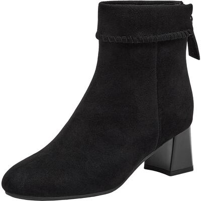 Bata时装靴女2025冬商场新款粗跟百搭羊皮软底加绒短筒靴ALV58DD5