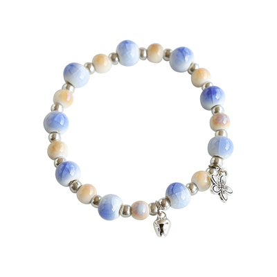 新中式景德镇瓷珠手链女陶瓷手串民族风铃铛手饰夜市地摊货源礼品