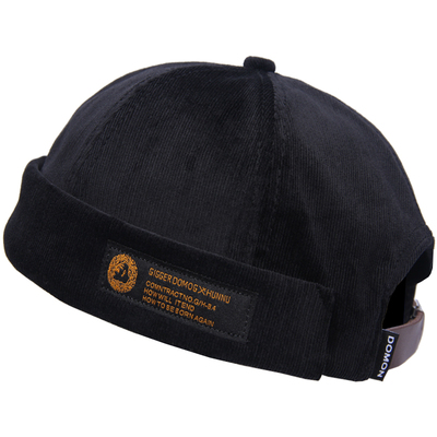 春秋复古灯芯绒地主帽瓜皮帽