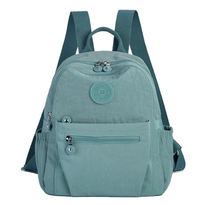 新款时尚尼龙布小号双肩包女包休闲纯色双向拉链夹层潮流逛街包32