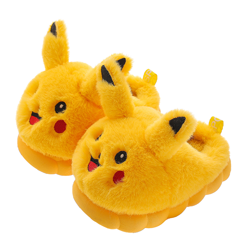 儿童棉鞋2025新款男孩女童冬季居家保暖宝宝防滑可爱皮卡丘毛毛鞋