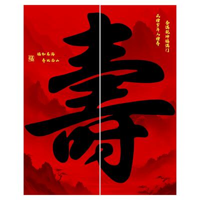 老年人寿宴挂布墙面氛围拍照道具