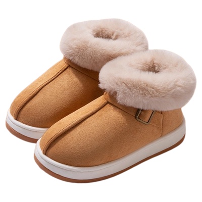 厚底棉拖鞋女包跟防滑加绒加厚