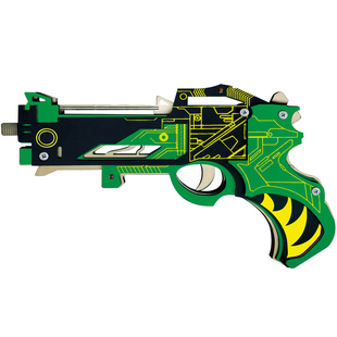 木质皮筋枪立体拼图手工拼插木制冲锋枪积木玩具手枪模型拼装