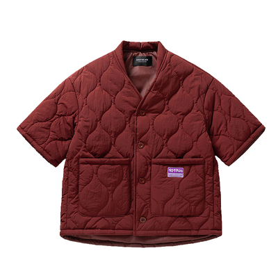 中式复古棉服宽松潮牌短袖棉衣男