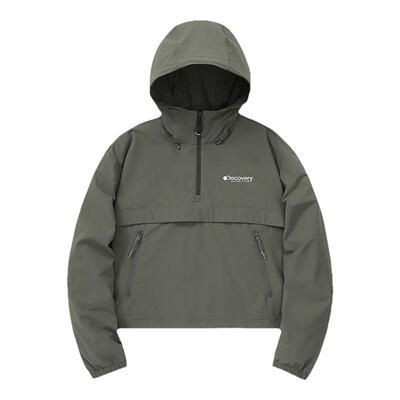 Discovery探索山系户外运动训练服半短款连帽梭套头衫上衣女春秋