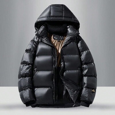 E 87143 Black Gold Winter Hooded Jacket 黑金棉服 跨境欧