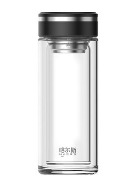 哈尔斯双层高硼硅玻璃杯500mL
