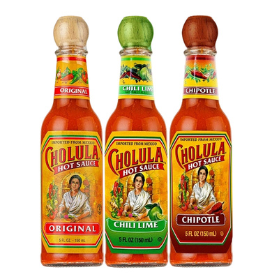 墨西哥cholula辣椒酱烟熏鸡肉卷披萨配料进口蒜香taco辣汁蘸酱